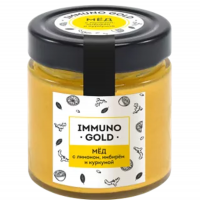 Мед с куркумой, имбирем и лимоном  "ImmunoGold" 200 г - Интернет-магазин здорового питания «УРАЛНАТС», Екатеринбург
