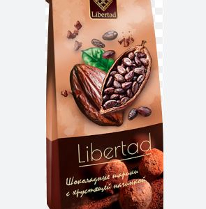 Шоколадные шарики с хрустящей начинкой со вкусом какао Libertad, 60 г - Интернет-магазин здорового питания «УРАЛНАТС», Екатеринбург